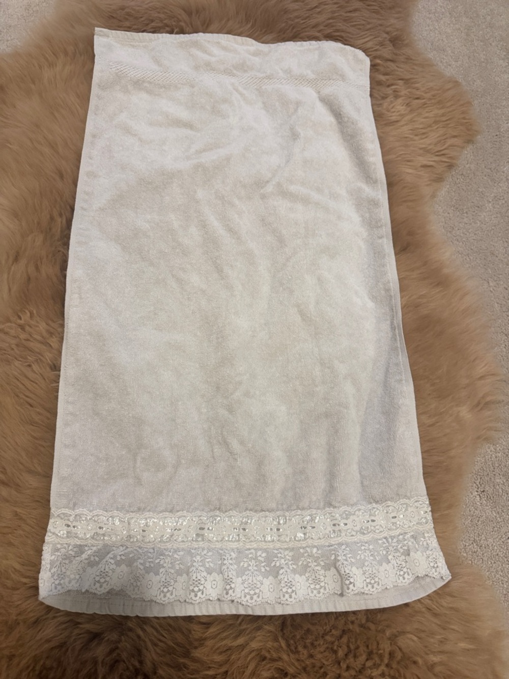 Light Grey Ruffle Hand Towel
